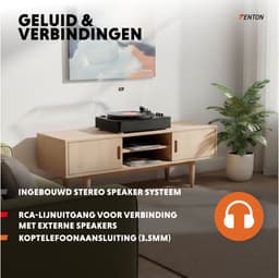 Platenspeler Bluetooth (in/uit) - Fenton RP162B - retro platenspeler met speakers (stereo) en mp3 speler - Zwart — thumbnail 4
