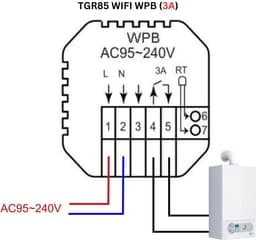 NBAP® Thermostaat voor cv - Draadloos met Wifi - Met App - Wit — thumbnail 4