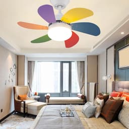 Glitzerlife– plafond ventilator met verlichting – Ventilator lamp plafond – stille plafondventilator - stil met afstandsbediening en timer – Ø75 cm – gekleurd – plafondlamp met ventilator voor woonkamer en slaapkamer — thumbnail 1