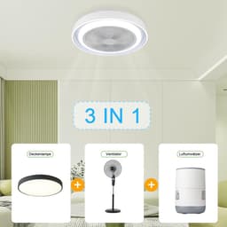 Glitzerlife Plafond ventilator met verlichting – LED Plafondlamp met Ventilator – Stille plafondventilator Afstandsbediening & Timer – Modern Design – Blauw – 5 Vleugels – Voor Slaapkamer, Woonkamer & Eetkamer — thumbnail 5