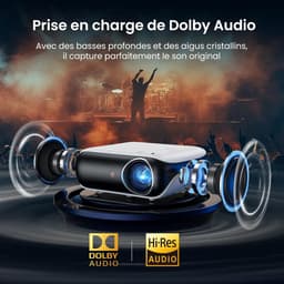 MELVRA Smart Beamer - Official Google TV - 4K Mini Projector - 1000 ANSI Lumens - WiFi6 & Bluetooth - Dolby Audio - Netflix & YouTube - Home Cinema - Spraakbesturing — thumbnail 3