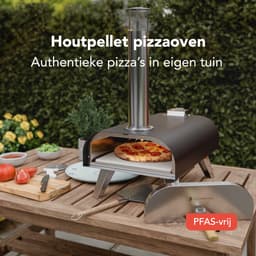 KitchenBrothers Pizza Oven - Houtgestookt - Tafelmodel - Inklapbaar - PFAS-vrij - Pizzasteen - tot 460°C - Pizza maker - Complete Set - Pizzaoven voor Buiten - Zwart/RVS — thumbnail 3