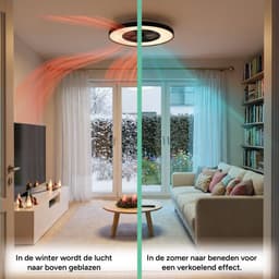 Proventa 3D Air Plafondventilator met Lamp - Ø 60 cm - 4000K Dimbaar - Afstandsbediening - Zwart/wit — thumbnail 5