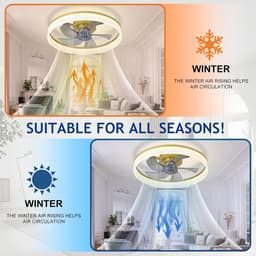 Gouden Plafondventilator 50 cm met Dimbaar LED Verlichting - Stijlvol en Stil — thumbnail 1