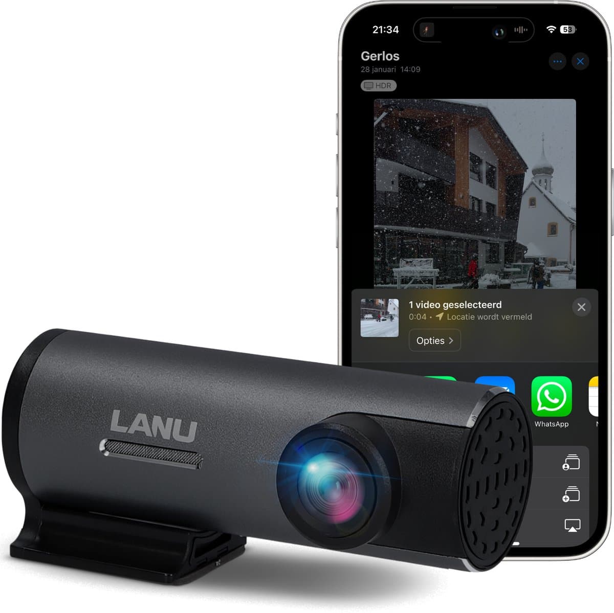 Dashcam Pro WiFi - Full HD - Dashcam voor Auto - Nachtzicht & Botsingdetectie - Mobiele App - Incl. 32GB SD-kaart — afbeelding 1