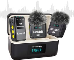 Lumbit® Pulse Pro - Draadloze Microfoon - Lavalier Microfoon - Dasspeld Microfoon met Oplaadcase - Microphone - Podcast - USB-C/Lightning/Aux - 48kHz - 120M Bereik - Plug & play - 2 Stuks - Incl. Windkapjes — thumbnail 1