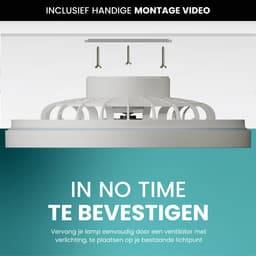 Airking Plafondventilator - Stille Ventilator met Lamp en Afstandsbediening 48,5 cm - LED 40W Dimbaar - 3000K-6500K - Zomer en Winterstand Wit — thumbnail 3