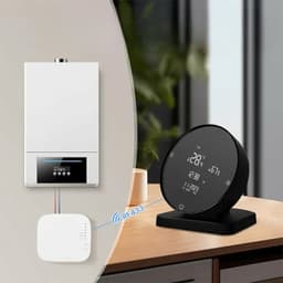 Thermostaat | Wifi touchscreen | Draadloos RF ontvanger | Opbouw/vrijstaand | USB-C of 3x AAA voeding | Zwart | Kunststof — thumbnail 4