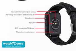 WatchToCare Pulse GPS Alarmhorloge Senioren | Camera | Valdetectie | 3-4 Dagen Accu | Discreet Design | Zonder Abonnement | Red — thumbnail 2