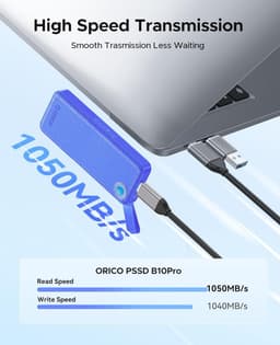 Externe SSD Schijf - Snelle Opslag - Bestanden Overzetten - Compact Ontwerp - 512 GB - Blauw — thumbnail 2