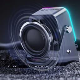 Draadloze Luidspreker - Magnetische Bluetooth-speaker met Sensor & Sfeerverlichting Dubbele modus: inductie + Bluetooth - Sfeerverlichting - 5000mah - Zwart - 360° Verstelbaar — thumbnail 3