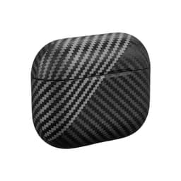 Diepgrijs carbon fiber hoesje voor oordopjes heren dames met streep patroon geschikt voor AirPods Pro 2 hardcase beschermhoes — thumbnail 1