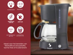 Beper BC.060 - Koffiezetapparaat met Filter - Filter Koffiezetapparaat - Koffiezetapparaat met Filterhouder - Koffiemachine met Filter - 0,6L — thumbnail 2