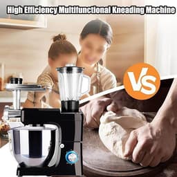Keukenmachine Mixer - Keukenrobot Blender - Multifunctioneel Koken - Krachtige 1500 Watt Motor - 8 Liter Kom - Zwart — thumbnail 5