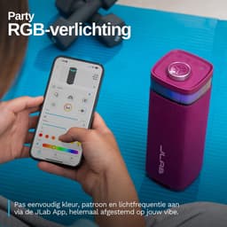 JLab Pop Mini Bluetooth Speaker Draadloos - Draagbare Muziekbox - 8 uur Batterijduur - 5 Watt - IPX6 Waterproof - Multipairing - Instelbare Party Lights - App Equalizer - Roze — thumbnail 5