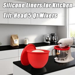 Keukenmixer Liners - Siliconen Mengkom - Bakken Koken - Warm & Koudbestendig - 5 Liter Kom - Set van 3 — thumbnail 4