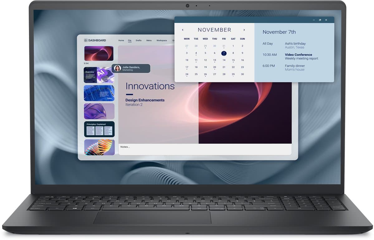 DELL Pro 15 Essential PV15250 Intel® Core™ i5 i5-1334U Laptop 39,6 cm (15.6") Full HD 16 GB DDR5-SDRAM 512 GB SSD Wi-Fi 6 (802.11ax) Windows 11 Home US International Zwart — afbeelding 1