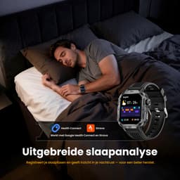 Maoo FORGE GPS Square - GPS Smartwatch Heren - Sporthorloge - 3 Bandjes - Stappenteller - Hartslagmeter - Slaapmonitor - Belfunctie - LED Zaklamp - Multisport - Geschikt voor Android en iOS - Gun Metal Blue — thumbnail 4