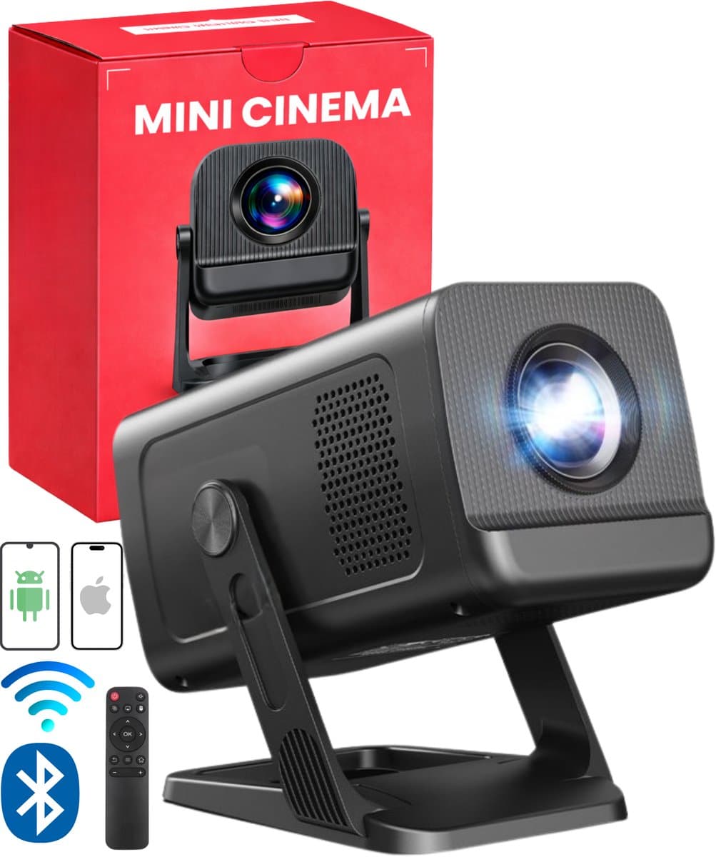 STOBE® Mini Cinema - Draagbare Mini beamer - Alles in één TV beamer - Mini projector geschikt voor smartphone Iphone en Andoid - 4K support - Ultra HD - WIFI - Bluetooth — afbeelding 1