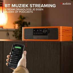 Premium DAB radio - Audizio Lunata - Bluetooth radio met CD speler - High-end speakers - Kersenhout — thumbnail 3
