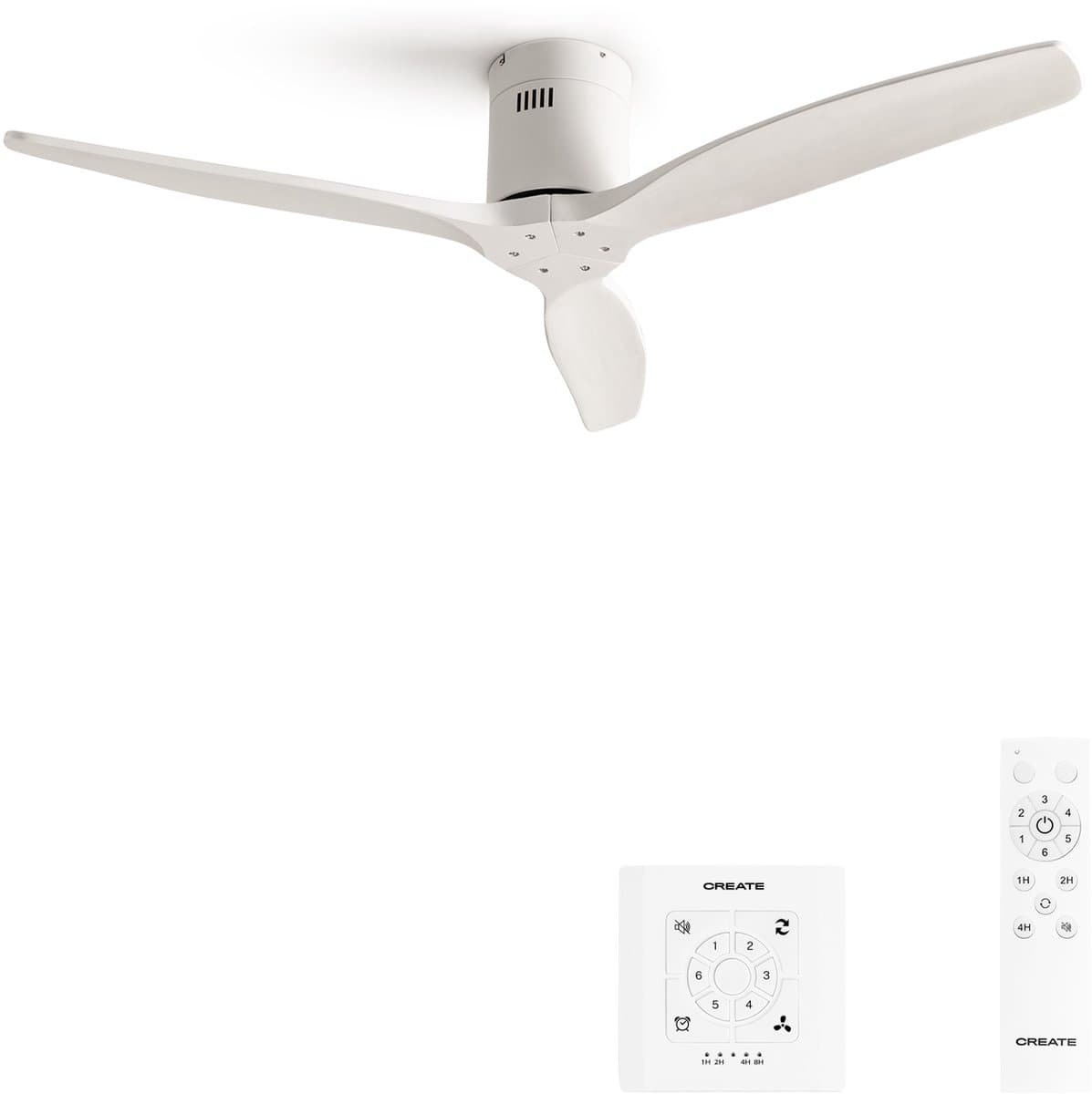 CREATE - Stille 40W plafondventilator met technische ABS bladen in verschillende maten - S - Geen licht - Controller voor wandmontage - WIND CALM — afbeelding 1