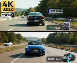 Botslab G300H Plus Dashcam - 4K resolutie + FullHD achtercamera - Night vision met Sony Starvis 2 sensor - App bediening met Wifi - GPS ingebouwd - 2,0 inch LCD - inclusief 64gb Micro SD kaart — thumbnail 4