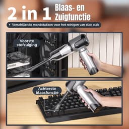 Handstofzuiger met 3 Zuigniveaus – Kruimeldief Snoerloos Compact | Lichtgewicht, Inclusief Opzetstukken — thumbnail 5