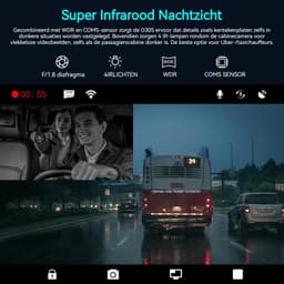 COOAU Dubbele dashcam - Autodashcam - Ultra 4K & Full HD - Camera voor en achter - WiFi & GPS - met app - G-sensor - Nachtzicht - Loopopname - G-sensor - Parkeerbewaking- 2 Stuks — thumbnail 4