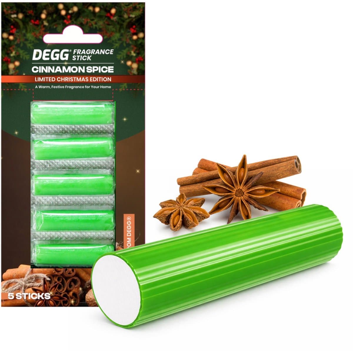 DEGG® Stofzuiger Geurstaafjes – Cinnamon (kaneel) Spice Kerstgeur – Stofzuiger Parfum & Verfrisser – Limited Christmas Edition – 5 Sticks — afbeelding 1