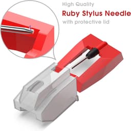 4 stuks - Naald - Platenspeler reservenaald - Premium Platenspeler Naald - universele draaitafelpinnen - Geschikt voor vinylplatenspelers, fonografen - Rood — thumbnail 4
