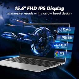 Laptop 15,6 inch, 16 GB DDR4, 512 GB SSD, Dual-Core 3050E (tot 2,80 GHz), notebook met vingerafdruksensor, verlicht toetsenbord, dubbele luidsprekers, HDMI, laptop voor studenten en kantoor — thumbnail 3