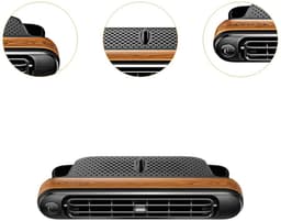 Nek Ventilator - Auto Hoofdsteun Ventilator - Autoventilator Achterbank - Handventilator - Nek Ventilator - USB - Dubbele Turbo - 3 Snelheden - ABS Behuizing - Houtlook — thumbnail 1