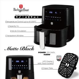 Berlinger Haus Airfryer XL - Mat zwart — thumbnail 3
