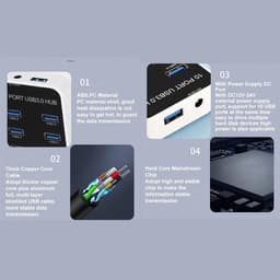 Aangedreven USB Hub - Poorten Uitbreider - Meer Apparaten - 10 Poorten 5Gbps - 121 Gram — thumbnail 3