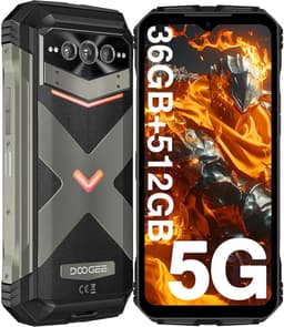 DOOGEE V MAX PLUS 5G Robuuste Smartphone - 36 GB ROM - 512 GB ROM - 22000 mAh 33 W - 6,58 inch IPS 120 Hz - IP68/IP69K Outdoor Telefoon - Dual SIM 5G - 200 MP + 32 MP - Android Smartphone - Nachtzicht, GPS, NFC, Face ID - Grijs — thumbnail 1
