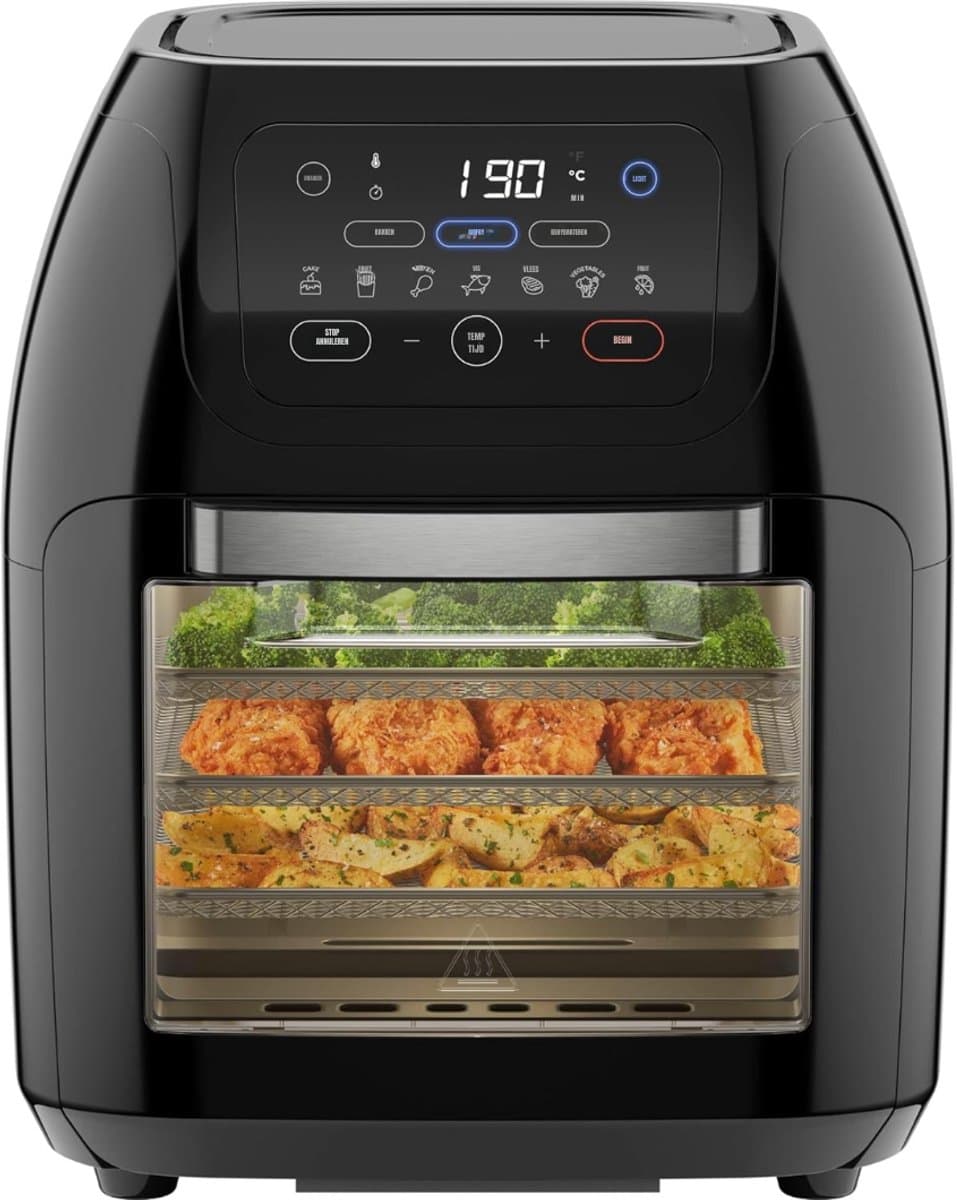 SAVI® Heteluchtoven - Oven - Airfryer Oven - Zwart - 31cm x 30cm x 37cm — afbeelding 1