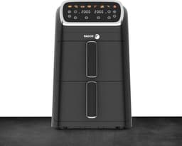Heteluchtfriteuse Dubbele Mand - Airfryer Keukenapparaat - Gezond Koken - Dubbele Capaciteit 8L - 30x46x48cm - Zwart — thumbnail 5