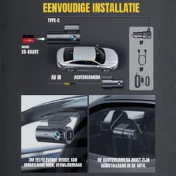 Quvo® Dashcam voor Auto Voor en Achter - Dashcam - Zwart - 7cm x 3cm x 2cm — thumbnail 5