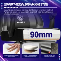 Hiaonyx Gaming Stoel - 170° Verstelbare Rugleuning - Gaming Stoel met inklapbare Voetsteun - racerstijl - Geïntegreerde Armleuningen - Maximale Belastbaarheid 150kg - met stille wielen - Zwart Grijs — thumbnail 2