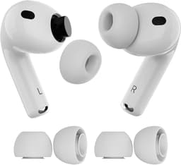 MMOBIEL 2 Paar Vervangende Oordopjes Tips voor AirPods Pro Gen 3 – Antislip Siliconen Oordopjes met Ruisonderdrukkingsgat, Draagbare Opbergdoos en Passen in Oplaadcase – M – Wit — thumbnail 1