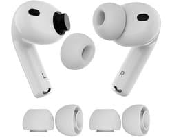 MMOBIEL 2 Paar Vervangende Oordopjes Tips voor AirPods Pro Gen 3 – Antislip Siliconen Oordopjes met Ruisonderdrukkingsgat, Draagbare Opbergdoos en Passen in Oplaadcase – M – Wit