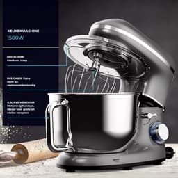 Zyrex® Mixer met Mengkom - Keukenmachine - Handmixer -Grijs - 38cm x 24cm x 32cm — thumbnail 2