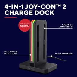 Trust GXT 1256 Laaddock voor Joy-Con 2 - Charging Station - Geschikt voor Nintendo Switch 2 - Oplaadstation voor 4 Joy-Cons - Docking Station - Inclusief USB-A-C Kabel - Zwart — thumbnail 4