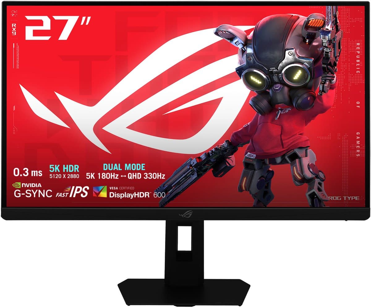 ASUS ROG Strix XG27JCG - 5K Fast IPS Gaming Monitor - USB-C 15W - 165Hz 5K of 330Hz QHD Dual Mode - 0.3ms - 27 inch — afbeelding 1