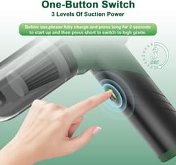 Sander Shop Handstofzuigerr, 15000PA met 3 Instelbare Niveaus, 4 in 1 Handheld Stofzuigers - 6000mAh Krachtige Auto Stofzuiger, voor Thuis, Auto, Kantoor, Huisdier — thumbnail 4