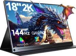 UPERFECT Portable Monitor J02 18.0" 2560*1600 HDMI:120Hz TYPE-C:144HZ draagbaar monitor IPS 100% DCI-P3 draagbaar scherm with Dual USB-C/VESA Mount,for Laptop/Switch/MacBook (VESA Mount ) — thumbnail 1