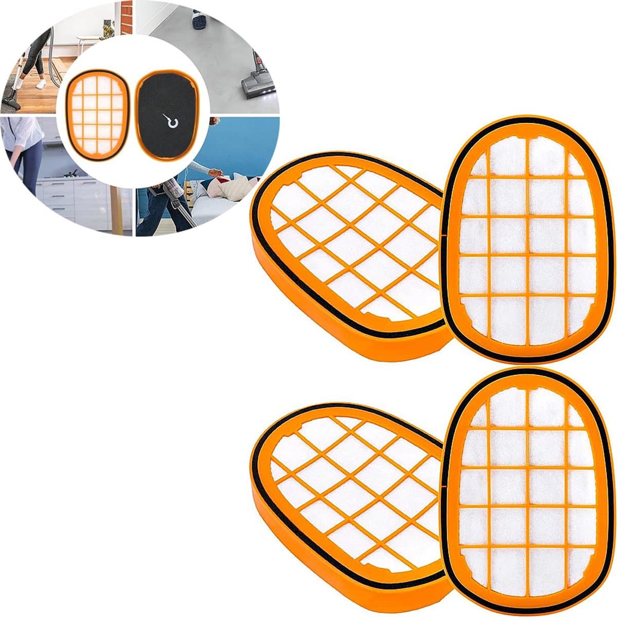stofzuiger filter- Geschikt Voor stofzuigerfilter philips- Stofzuigerfilter- Microfilter -Geschikt Voor mensen met allergie Geschikt Voor fijnstof / geuren- Geschikt Voor Philips Stofzuigers- 4 stuk-FC6812 6814 6823 6827 6908 — afbeelding 1