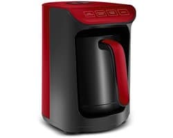 Karaca Hatır Koz – Turkse Koffiemachine met Roosterfunctie – Cherry Rood – voor 5 kopjes koffie met schuim