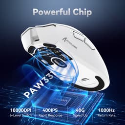 Attack Shark R1 Draadloze Gaming Muis - Lichtgewicht 59g - Bluetooth & 2.4GHz - Oplaadbaar USB-C - 18.000 DPI - Zwart — thumbnail 4
