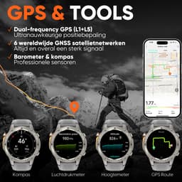 Synyq GPS Pro - GPS Smartwatch Heren - 4 Bandjes - 51mm - AMOLED Scherm - 5ATM Waterdicht - Belfunctie - 170+ Sportmodi - Stappenteller - Hartslag, Slaapmeter, SpO2 - Smartwatch Heren - Horloge Heren - Sport Horloge - IOS & Android — thumbnail 4